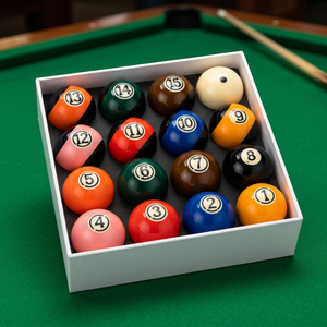 Juego Completo de Bolas de Billar de Resina Coloridas - 9 Bolas de Tamaño Estándar para Uso Doméstico y en Torneos - Product Image 1
