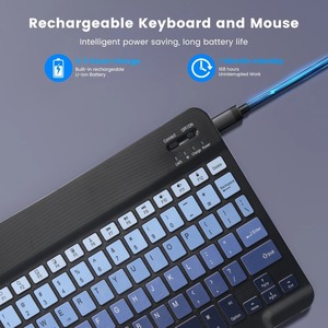 Tùy chỉnh màu gradient deutsche tastatur Bàn phím Bluetooth có thể sạc lại <span class=keywords><strong>Arabic</strong></span> không dây Bàn phím di động - Product Image 3