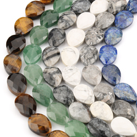 Perles de pierre ovales à facettes Kuoyu (18*13MM) en aquamarine/jade/améthyste pour la fabrication de bijoux DIY – Vente en gros (modèles F06592-F06609)