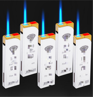 Briquet jetable en métal, ultra-large, haut de gamme, coupe-vent, écologique, rechargeable, impression de logo au laser, flamme bleue