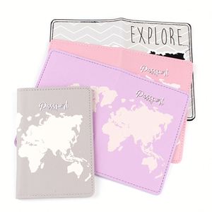 Funda de Pasaporte de Cuero PU con Logotipo Personalizado, Decorada con Letras, Impermeable, para Viajes, Tarjetero, Estuche para Tarjetas de Visita, Elegante - Product Image 4