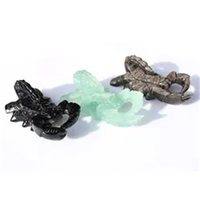 Scorpion sculpté à la main en obsidienne noire naturelle de 11 cm, pierre de guérison en cristal de quartz, artisanat pour la décoration intérieure