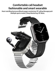 Montre connectée D <span class=keywords><strong>8</strong></span> avec écouteurs Bluetooth, fonction d'appel, montre connectée 2-en-1, écouteurs TWS, bracelet de sport avec moniteur de fréquence cardiaque, montre connectée musicale - Product Image 5