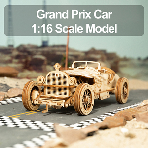 Jouets en bois 3D à assembler Robotime Rokr certifiés CPC, ensemble cadeau MC401, puzzles de voitures de <span class=keywords><strong>Grand</strong></span> <span class=keywords><strong>Prix</strong></span> V8 pour adultes - Product Image 6