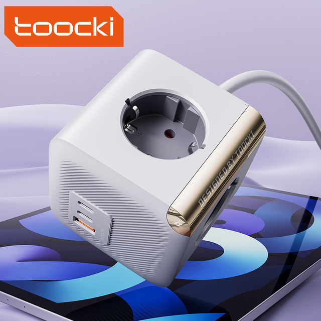 Toocki Efficient Output PPS 33W Fast Charging 4000W Power Strip Supply Charger with Intelligent Protection for Desk and Office