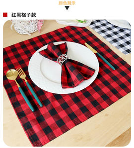<span class=keywords><strong>Serviette</strong></span> de Noël Style occidental noir et <span class=keywords><strong>rouge</strong></span> rayé fête décoration cuisine torchon coton serviettes en tissu mariages et vacances - Product Image 6