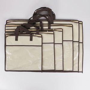 Sac de rangement sous lit pour couettes et oreillers, avec fermeture éclair et fenêtre transparente, en non-tissé, anti-poussière - Product Image 3