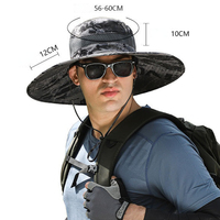 Topi Bucket FF2714 Anti UV untuk Hiking, Camping, Memancing, dan Aktivitas Luar Ruangan Lainnya, dengan Pinggiran Lebar, Bahan Bernapas, Dilengkapi Kipas USB, Cocok untuk Taman dan Pantai