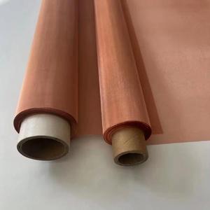 Copper Wire Mesh Roll Woven <b>Orange</b> Color Decoiling Service Available - Product Image 2