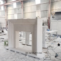 Décor d'intérieur moderne en pierre de calcaire Beige naturelle pour cheminée