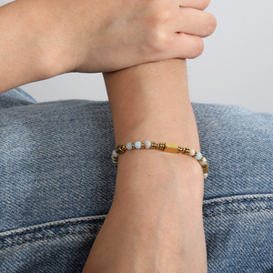Pulsera de Cadena Ajustable de Acero Inoxidable Impermeable y Antideslustre con Cuentas Estilo Boho, Suministro a Granel de Fábrica, Logotipo Personalizado, Venta al por Mayor - Product Image 1