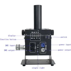 YS تأثير المرحلة دي جي نادي الدخان رذاذ الضباب كريو مدفع DMX أدى 12x3W أدى RGB Co2 آلة النفاثة