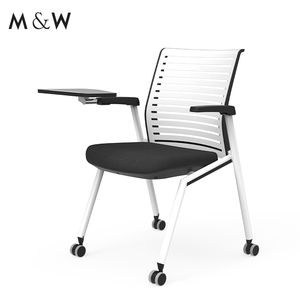 M & W barato plástico empilhável usado universidade crianças sala de aula escritório reunião treinamento conferência escola cadeiras com escrita boa