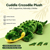 Coussin en peluche crocodile moelleux, animal en peluche doux, rembourré en coton PP, design plat, différentes tailles, décoration réaliste, cadeau pour enfants