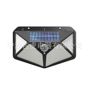 Solar <b>Led</b> Wall Lamp 100Led Human Body <b>Sensor</b> Outdoor Waterproof For Courtyard Home Use - Product Image 1