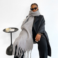 Extra Langer Winter-Mohair-Polyester-Schal für Damen Superweicher Warmer Strickschal und Wickeltuch Schals & Tücher
