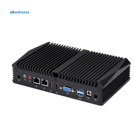 Mini PC sans ventilateur Qotom 7e génération Core I5 7200U DDR4 Ordinateurs de bureau plus rapides Mini ordinateur industriel avec HD VGA