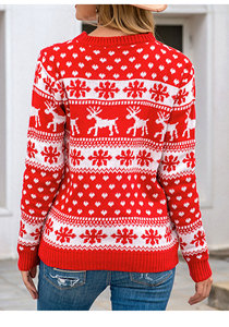 Suéter Navideño Familiar Fiacafyo, Divertido y Original con Diseño de Renos y Copos de Nieve, Tejido, Manga Larga, 100% Poliéster, Transpirable - Product Image 5
