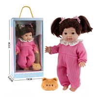 35 cm Vollvinyl-Babypuppe mit Niedlichen Lockigen Haaren, Mädchen-Spielzeugpuppe für Kleinkinder, Rollenspiel-Puppe in Geschenkbox für Kinder