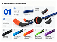 Bâton de hockey sur glace 100% fibre de carbone, adapté aux matchs professionnels pour adolescents, enfants et adultes, pesant 275-375g