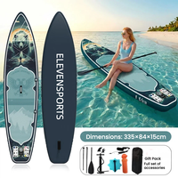 Planche de paddle gonflable ODM rigide, stable, antidérapante et confortable, motif loup, polyvalente pour le fitness