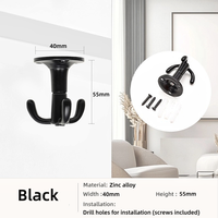 Crochets pivotants robustes en alliage de zinc massif, rotation à 360°, noir mat, pour suspension sous armoire ou au plafond, fournitures de quincaillerie pour projets