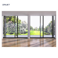 Porte coulissante de balcon extérieur en verre trempé silencieux en aluminium moderne