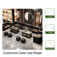 Banquette de restaurant en cuir synthétique en forme de U et de L sur mesure pour discothèques, bars, hôtels, ensemble de meubles de salon au design moderne