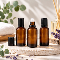 Flacon compte-gouttes rond en verre ambré de 5 ml, 10 ml, 15 ml, 20 ml, 30 ml, 50 ml, 100 ml, en stock, avec bouchon inviolable pour huiles essentielles