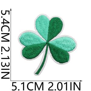 New Hot Green <b>Iron</b> on Embroidered St Patrick Day Beer Hat Four Leaf Clover Patch for T-shirt Hoodies - Product Image 6