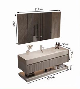 New double basin bathroom cabinet integrated basin wash basin wash basin bathroom mirror cabinet combination - Product Image 5