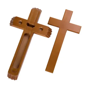 工場卸売取り外し可能なパーソナライズされた壁クリスチャン手作りの新しい装飾ハンギングギフトブラウン木製クロス