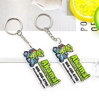 Porte-clés en caoutchouc souple PVC avec lettres de dessin animé, breloque plate en caoutchouc, petit cadeau personnalisable, export transfrontalier, affaires Chine