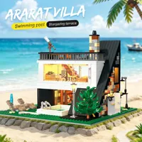Jie Star 89158 2026 Villa casa arquitectura ladrillo modelo adulto Street View Modular regalos creativos para adultos juegos de bloques de construcción