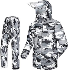 <strong>Fisherman</strong> Jacket Camo Windbreaker Jacket Rain Boating Rain Jackets <strong>Trouser</strong> Suit Raincoat Unisex Outdoor Waterproof Anti-Storm - Product Image 2