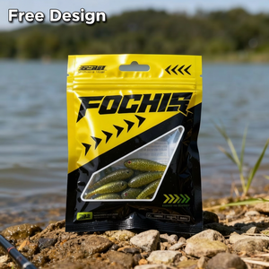 Bolsa con cremallera al por mayor personalizada para almacenamiento de señuelos de gusano de pesca de plástico blando bolsa de embalaje de cebo de pescado pequeño - Product Image 1