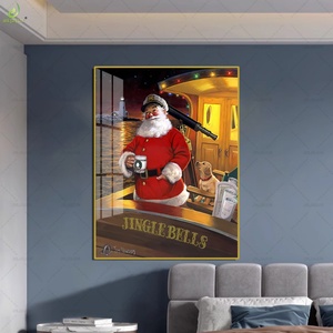 Reproduction d'artiste de peinture à l'huile, Décoration murale sur toile pour salon, Paysage pop magnifique avec cascade - Product Image 3