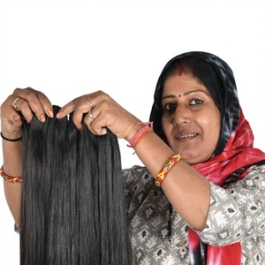 100% Remy Cuticle Aligned Virgin Long Straight Black Indian Temple Human Extensions Natural Bundle Young Women Cheap Human Hair - Product Image 1