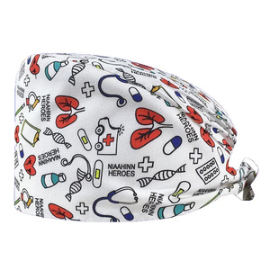Bonnet chirurgical en coton avec motifs amusants, unisexe, respirant, réutilisable pour les professionnels de la santé, taille adulte, uniforme imprimé numériquement - Product Image 2