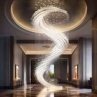 Lustre LED moderne en cristal personnalisable pour hall d'hôtel, salon, décoration d'escalier, avec fonction dimmable