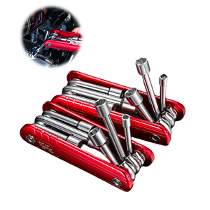 Kit de réparation de vélo compact et léger avec tournevis pliable et clé à main - Product Image 1