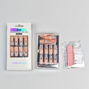 French Tip Glitter Almond Press on Nails Haute Qualité Réutilisable 24PCS Longue durée - Product Image 2