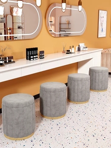 Bangku rias, bangku bulat populer untuk kamar tidur, kursi penyimpanan minimalis modern, kursi rias, bangku meja rias rendah - Product Image 4