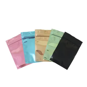 Đầy màu sắc tùy chỉnh in logo nhựa Ziplock Zip khóa nhỏ đục Mylar dây kéo nhôm lá Túi