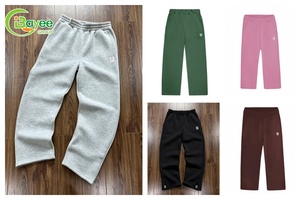 <span class=keywords><strong>Pantalon</strong></span> de survêtement décontracté surdimensionné en coton 100 % pour homme, coupe large, couleur unie, style streetwear personnalisé - Product Image 3