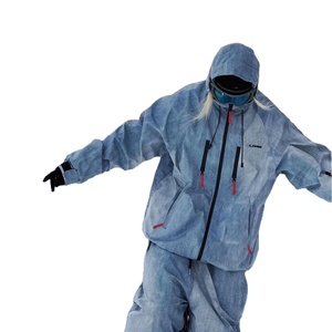 Combinaison de ski Topgear en denim bleu <span class=keywords><strong>à</strong></span> capuche et fermeture éclair pour femme et homme, collection automne-hiver 2025, coupe-vent, imperméable, chaude, pour snowboard simple/double - Product Image 6