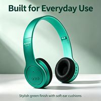 Casque sans fil pliable sur l'oreille, écouteurs stéréo couleur macaron avec microphone pour les cours en ligne et la musique quotidienne