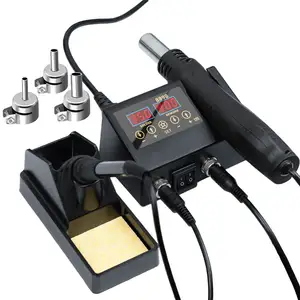 8898 2-in-1 Multi-functional SMD Rework Dual Digital Soldering Station with 60W Soldering Iron and 600W Heat Air Gun