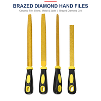 Set Kikir Tangan Berlian Vakum DIY Berlapis Titanium untuk Pemolesan Batu, Kaca, dan Giok