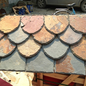 Tuiles de toiture en <span class=keywords><strong>ardoise</strong></span> naturelle multicolores chinoises, aspect rustique, fendues, en forme de bardeaux ou carrées - Product Image 4